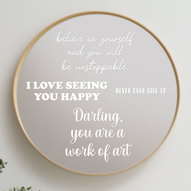 White Quotes Mirror Decals